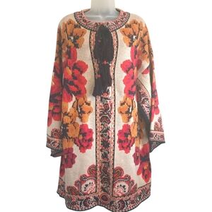 Farm Rio Boho Sweater Dress In Winter Tapestry Size Large